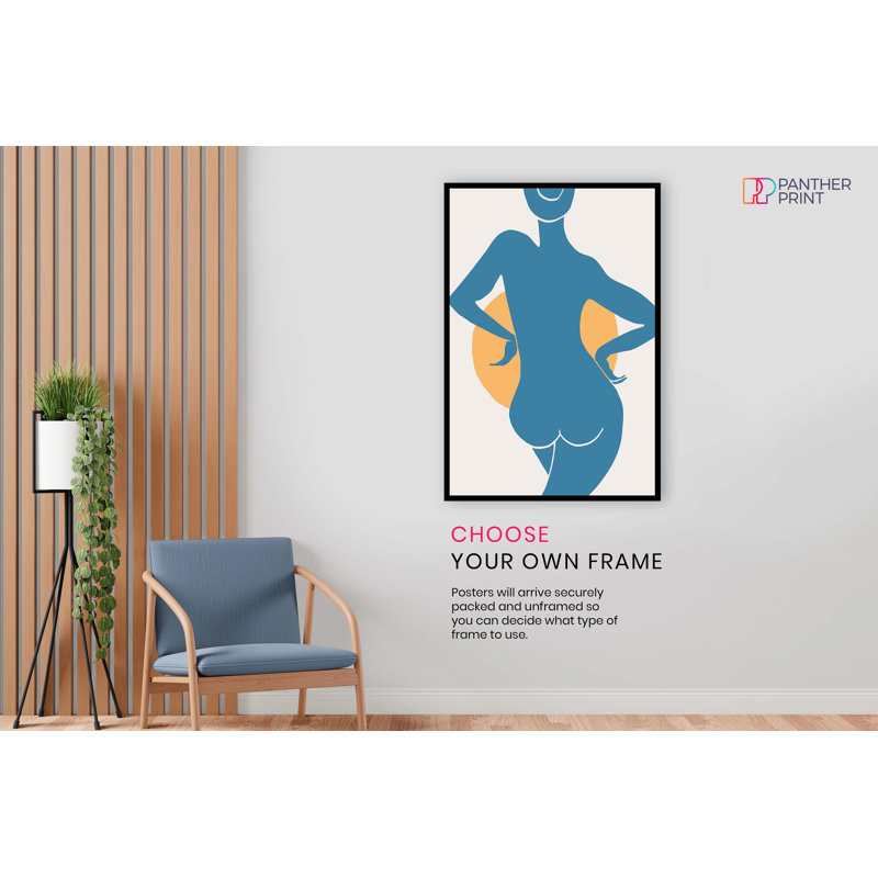 Blue Woman Behind Portrait - No Frame Print, 31cm H x 20cm W