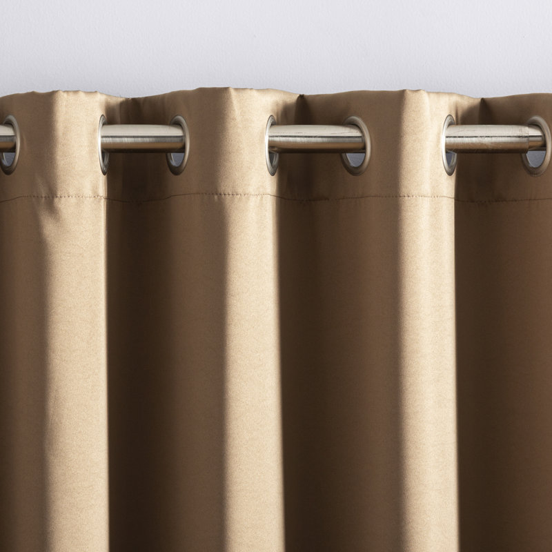 Polyester Room Darkening Noise Reducing Sliding Panel, Mocha
