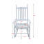 Chaise berçante en bois blanc, sans tapis