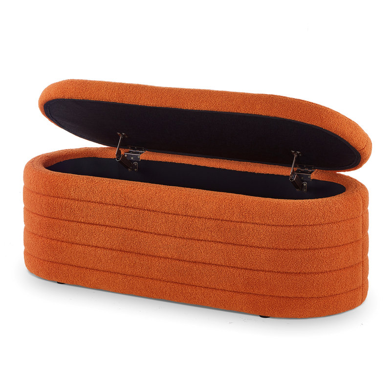 Banc de rangement ovale orange - ajoute une touche d'élégance à votre chambre à coucher, Orange