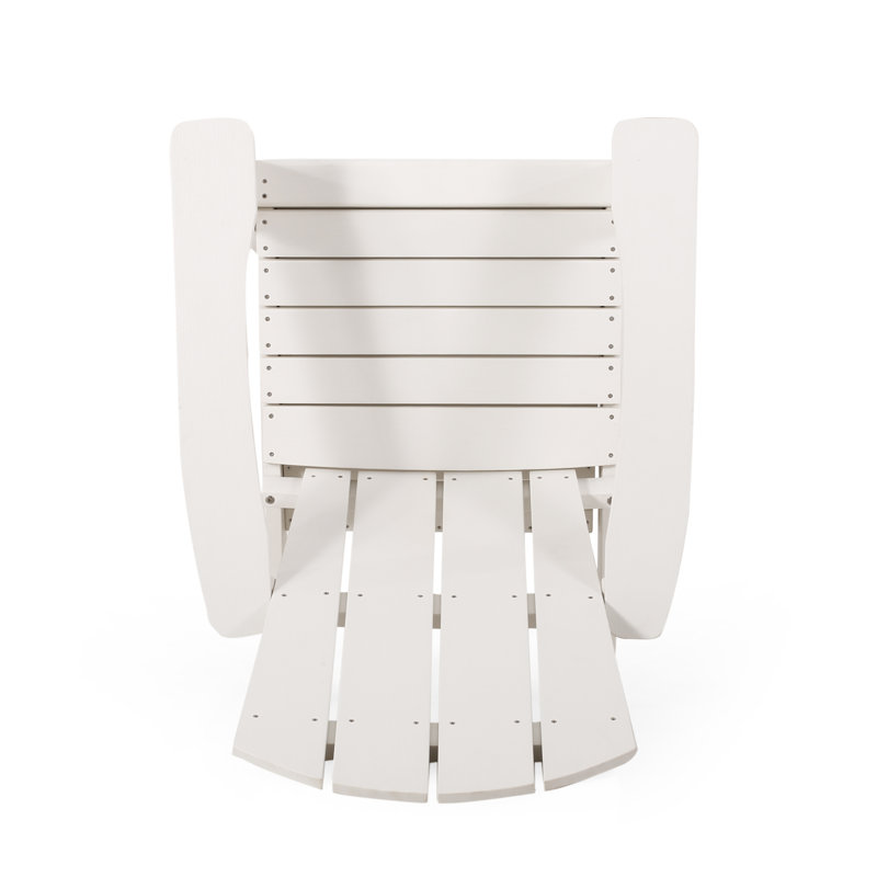 Aspasija Wood Foldable Outdoor Adirondack Chair, White