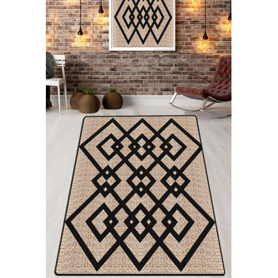 Derwent Entrelace Power Loom Black/Brown Rug