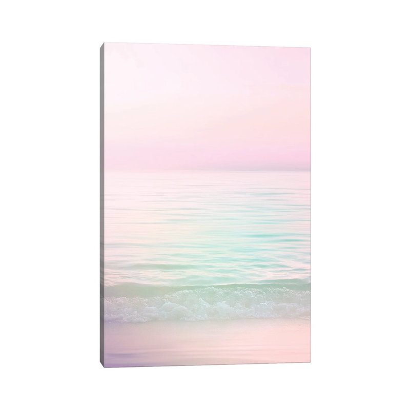 «Dreamy Pastel Seascape I Pink» par Dominique Vari - impression sur toile tendue, H 18 po x l 12 po x 1,5 po