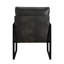 Fauteuil d'appoint de bureau confortable avec similicuir gris foncé et structure en métal noir moderne-1296619095