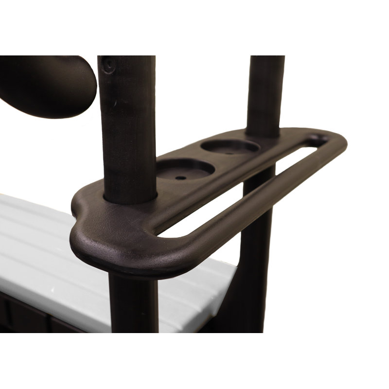 Black Polyethylene 4-Step Spa Ladder with Handrails