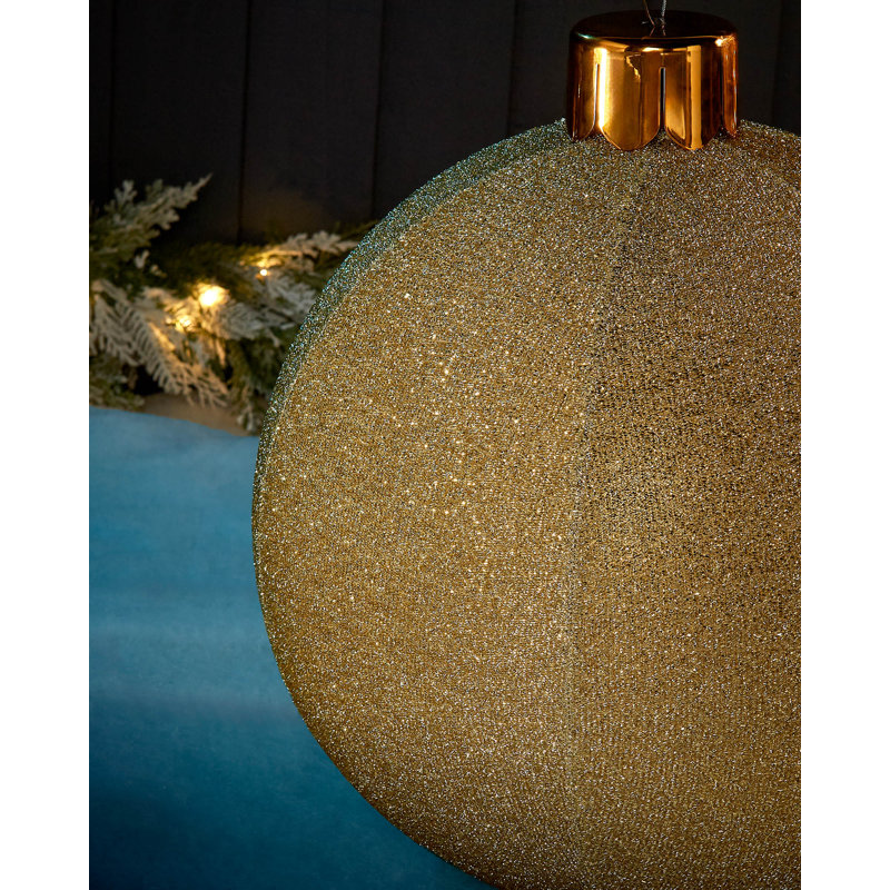 PVC Ball Ornament, 45.72cm H x 45.72cm W x 45.72cm D, Gold