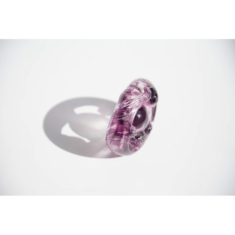 Crystal Water Flow Feng Shui Sculpture In Violet