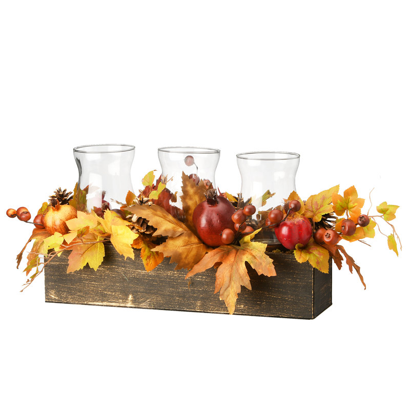 24" Maple Leaves Candleholder Centerpiece
