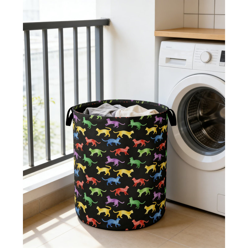Large Foldable Laundry Basket With Handles - Breathable Canvas Hamper For Laundry Room, Bedroom, Bathroom Or Dorm, Collapsible Storage Bin With Reinforced Stitching