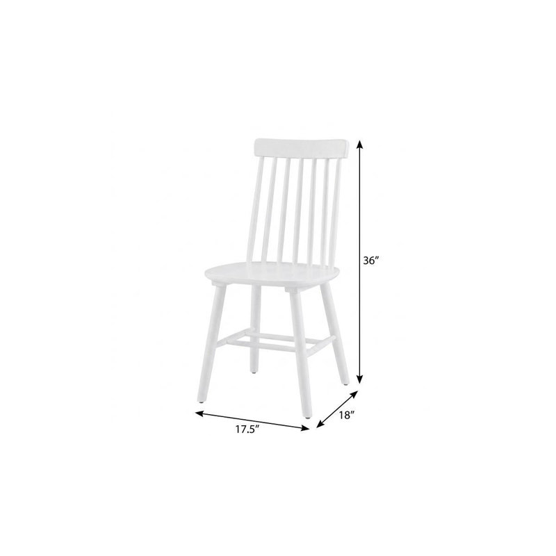 Ensemble de deux chaises d'appoint à dossier Windsor en bois massif blanc