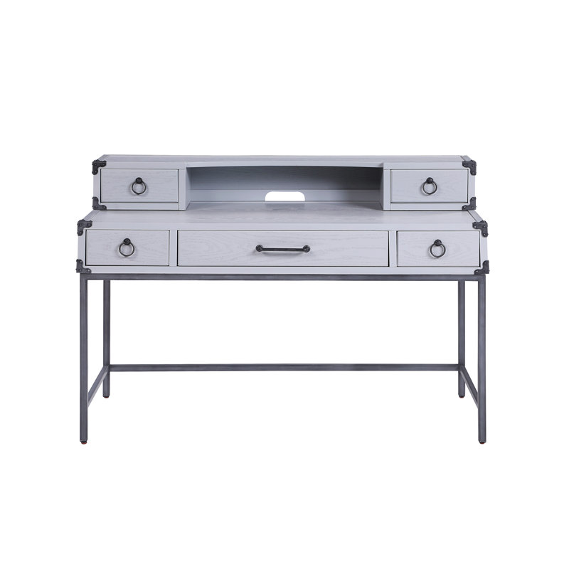 Bureau d'écriture gris et gris acier