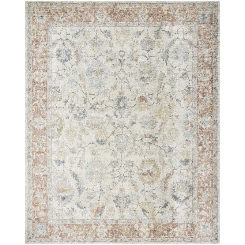 Tapis traditionnel tissé à la machine Amaurion, Rectangle 9 pi 2 po x 12 pi