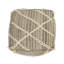 Pouf carré en corde, repose-pieds décoratif en laine gris et ivoire - coussin de sol décoratif et tabouret d'appoint polyvalent, 16 x 16 x 16 po