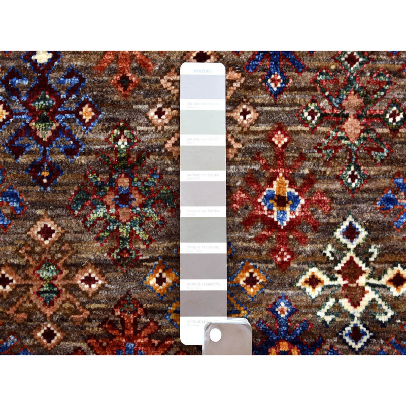 2'8"x9' Gray Extra Soft Wool Hand Knotted Afghan Super Kazak Runner Rug A98835EF2DFF426DB59C218CAB3CF12D