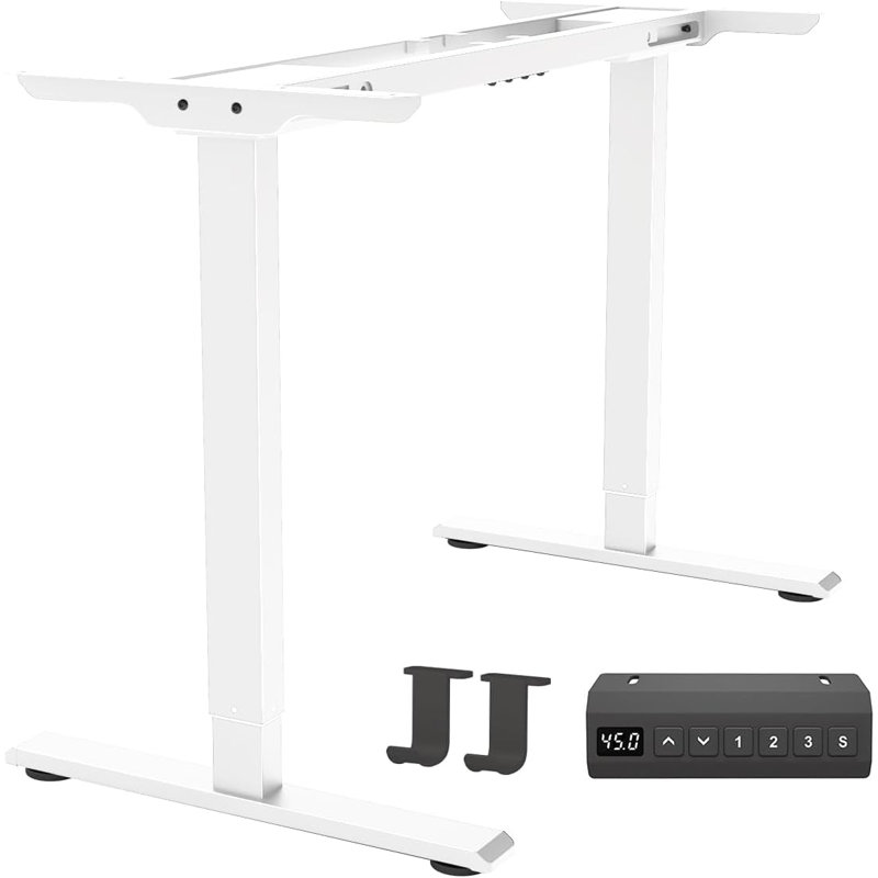 Dual Motor Electric Standing Desk Frame With Adjustable Height, 3 Memory Settings, And Quiet Operation For Home Or Office Workstation