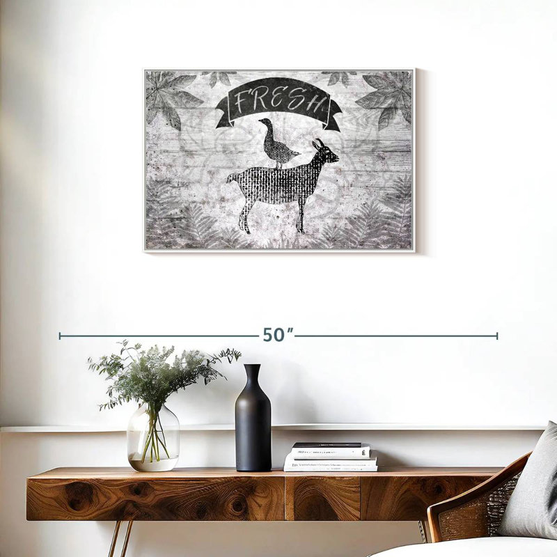 Silhouette d'animaux de ferme, Cadre flottant blanc, 31 po x 21 po