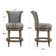 Classic Upholstered 26"-30" Bar Stools With Wooden Frame And Nailhead Trim