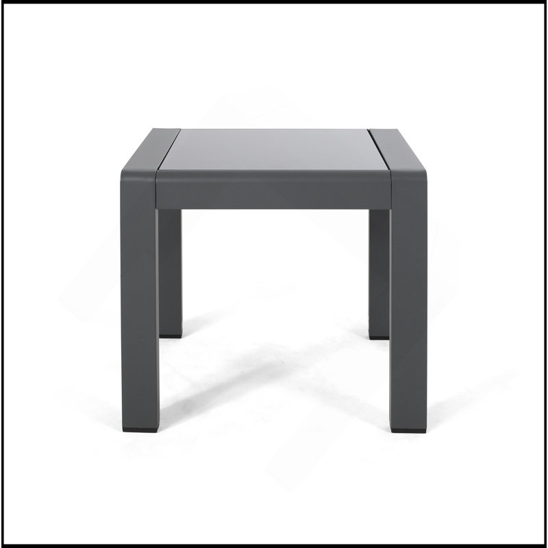 Table d'appoint de patio avec plateau givré Cape Coral, Gris