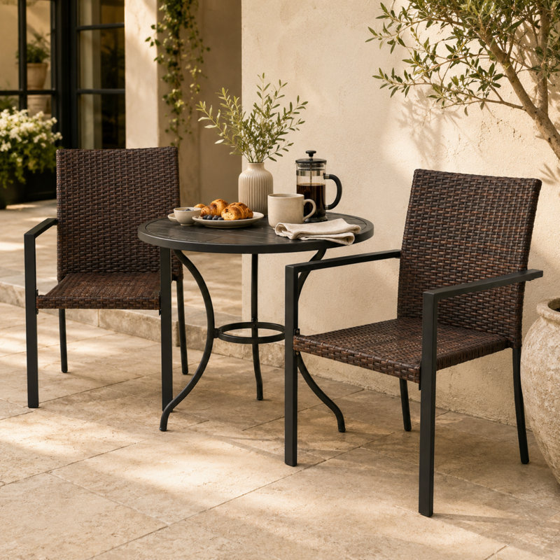 Fauteuils de patio Arden Cove Coastal Wicker, Brown