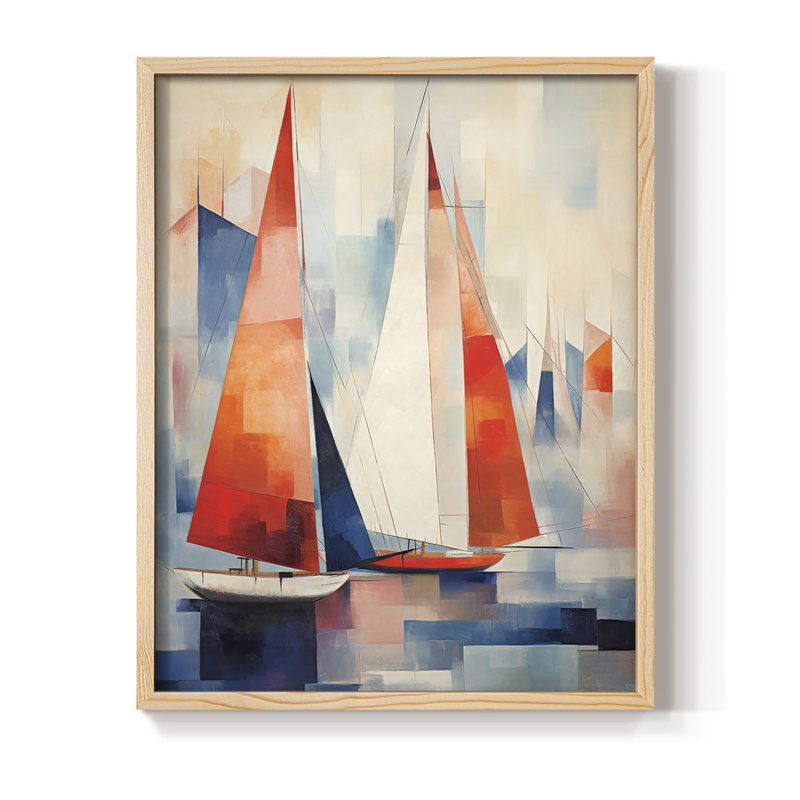 NAUTICAL Series CDxxxII, reproduction encadrée - bois massif, Naturel, H 11 po x l 9 po