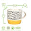 Nicola Spring - Dipped Dotty Stoneware Coffee Mugs - 385ml - Set of 2-60545456