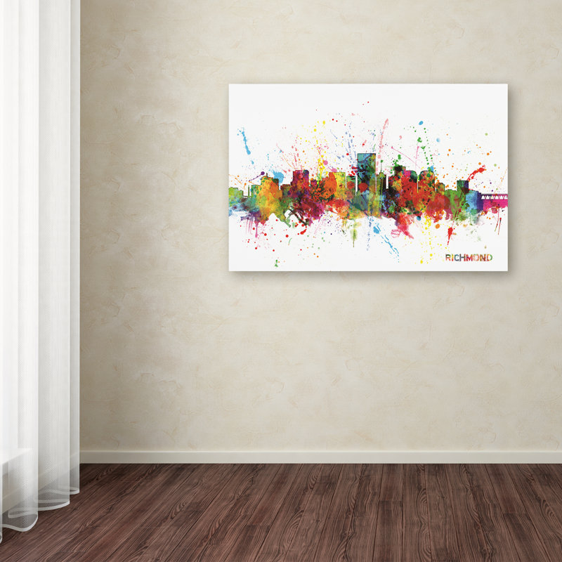 « richmond virginie horizon », impression sur toile, H 12 po x l 19 po x P 2 po
