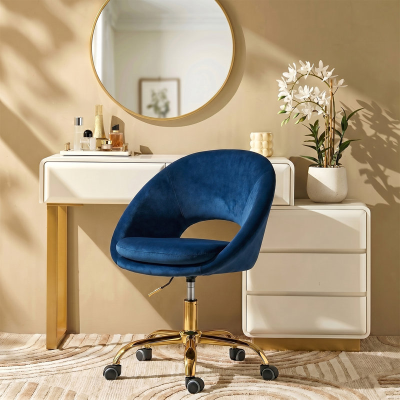 Chaise de travail Doreen, Velours marine