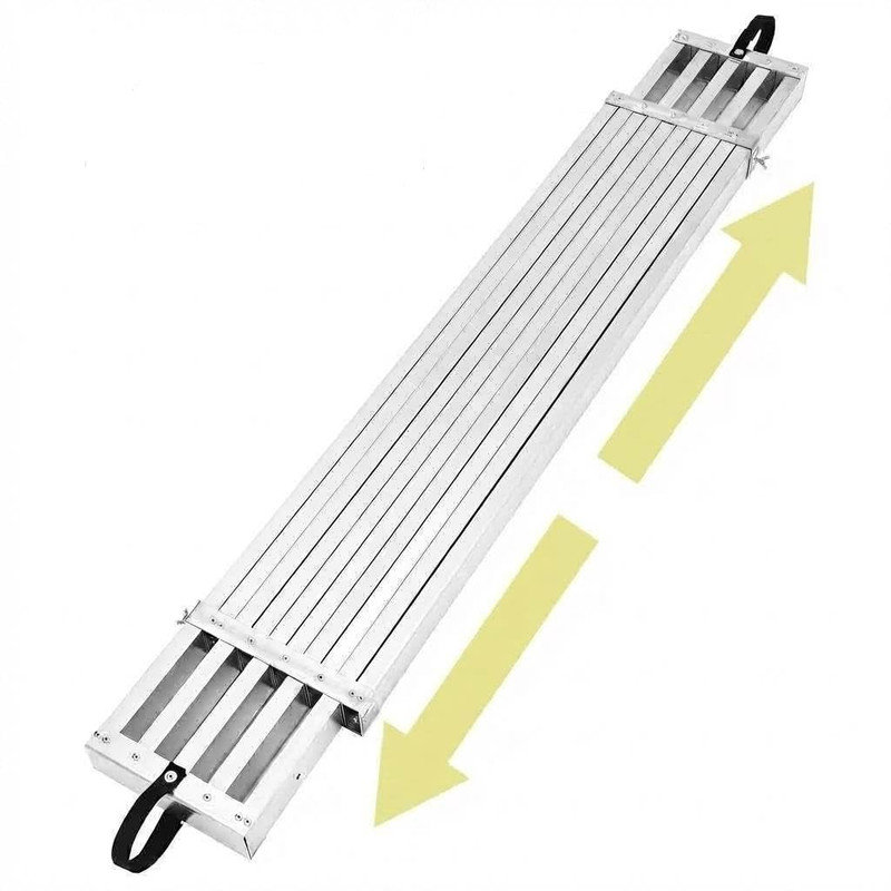 Planche de travail télescopique en aluminium 9 à 15 pi - capacité de 440 lb, panneau d'échafaudage antidérapant pour les projets d'échelle et de peinture
