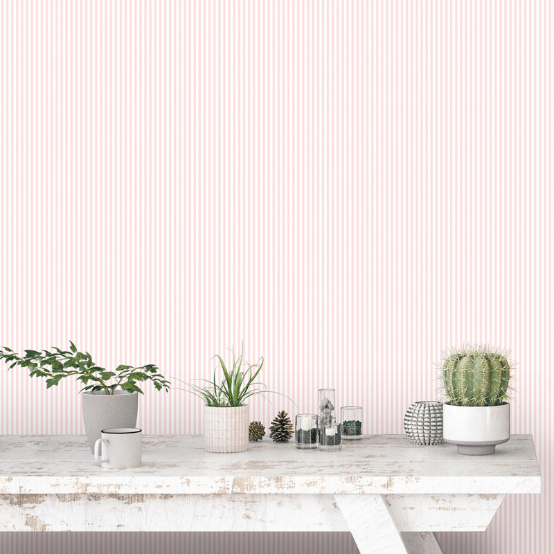 Rouleau de papier peint Smart Stripes, Rose / blanc
