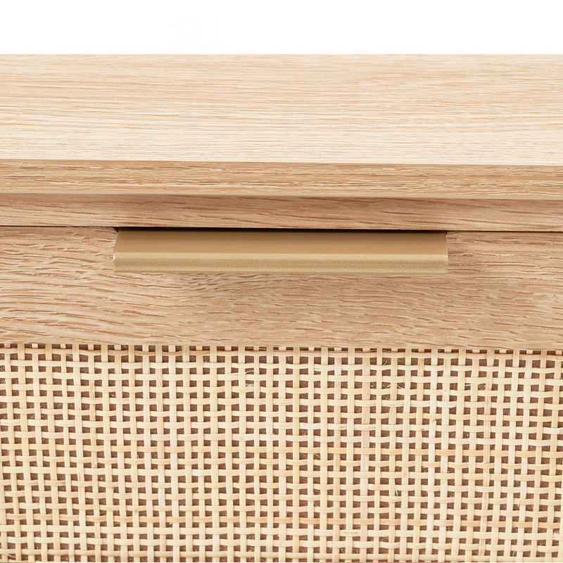 Rattan Console Table with 3 Storage Drawers Rattan 51.38x11.81x32.09inch Sliding Door Natural, Rattan Entryway Table with Storage
