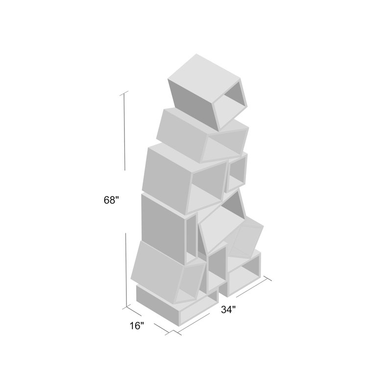 Cubist Geometric Bookcase