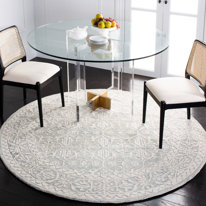 Pezanetti Hand Tufted Wool And Cotton With Latex Oriental Rug, Round 6'