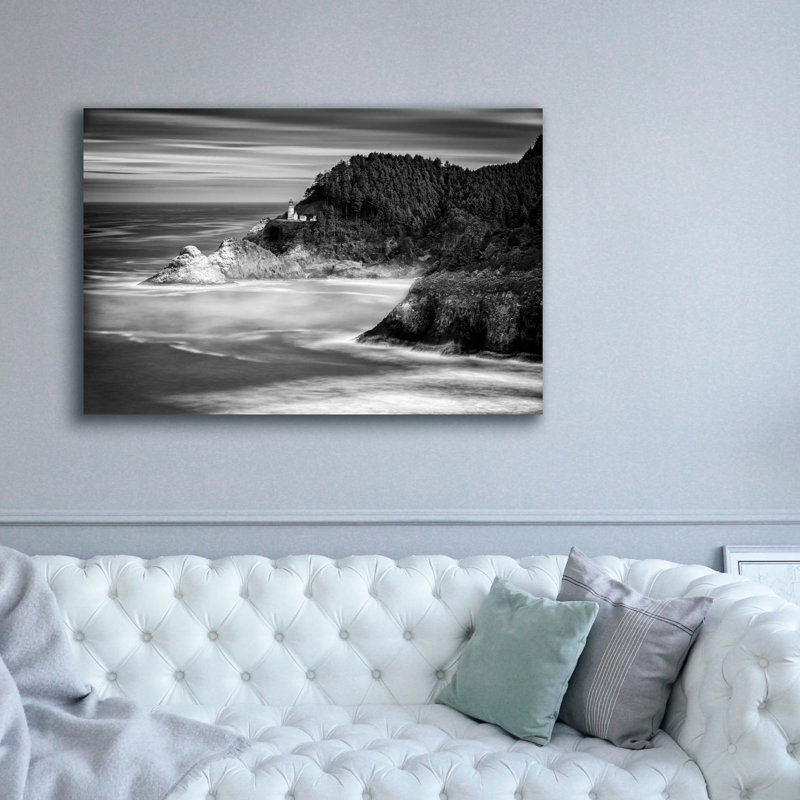 Toile épique «Graffiti perché au-dessus du Pacifique» par Rick Berk, art mural 60 po x 40 po