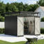 Charcoal Black Flat Roof Tool Shed