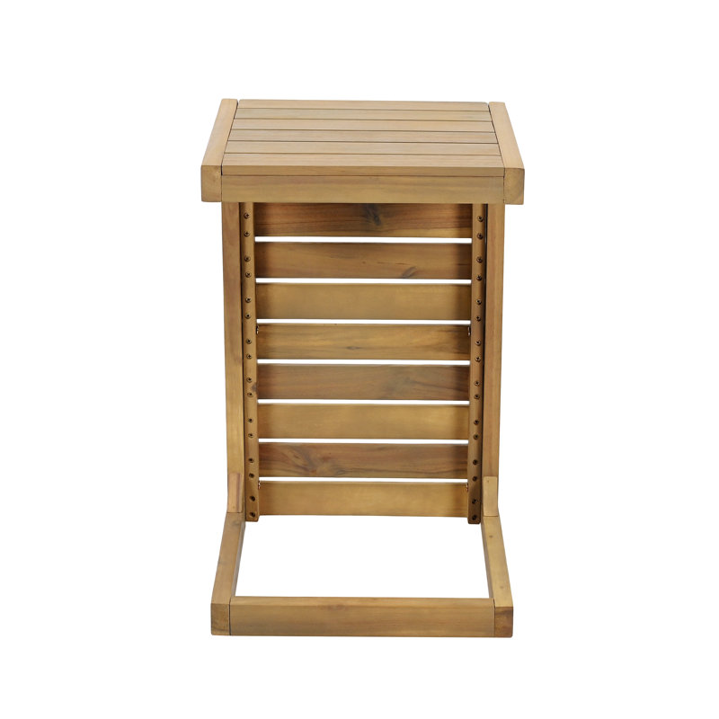 C-Shape End Table, Brown