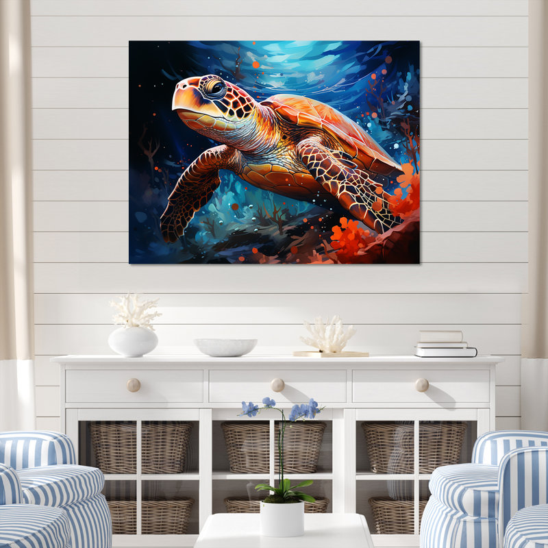 «Contemporary Marine Life V», reproduction sur toile, Toile tendue, H 12 po x l 20 po x P 1 po
