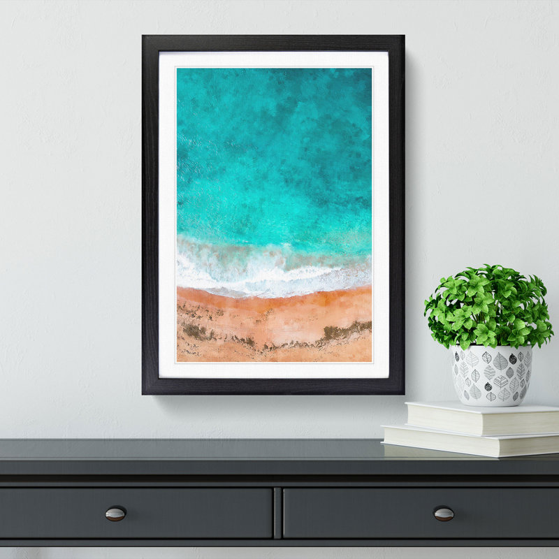 Sydney Australia Beach - Framed Print, 33cm H x 24cm W x 2cm D, Black Framed