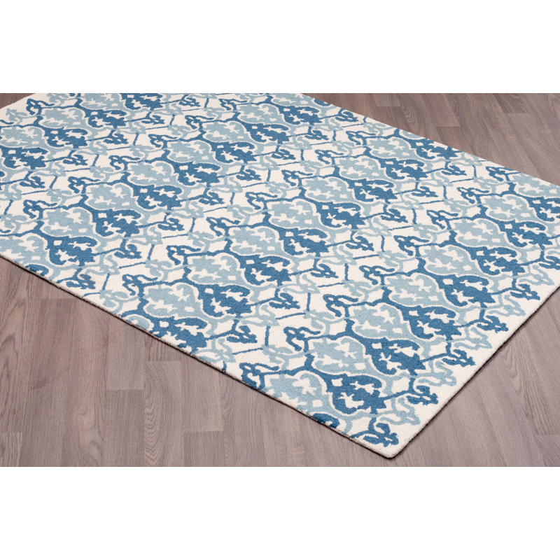 Tapis géométrique en laine touffeté à la main Dekmar, Rectangle 5 pi x 7 pi