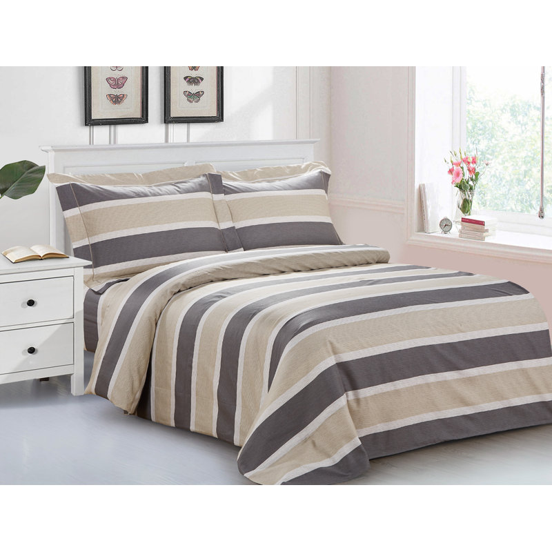 Ensemble de housse de couette réversible en coton Gold Standard 6 pièces, Housse de couette pour lit simple