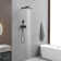 Single-Handle 2-Spray Of Rain Shower Head System Shower Faucet And Handheld Shower Kit In Matte Black(Valve Included)