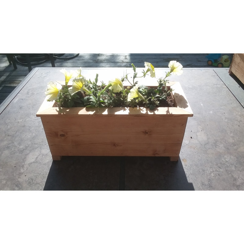 Jayne Handmade Wood Planter Box, 6" H x 18 " W x 6" D