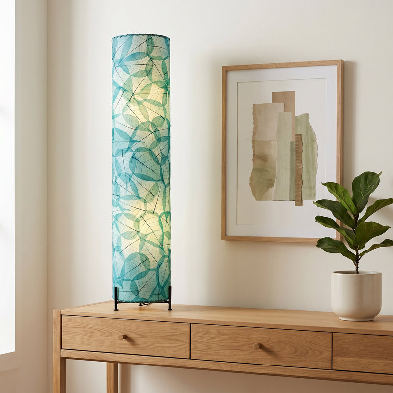 Lampe de table noire 36 po Malayah, Bleu mer