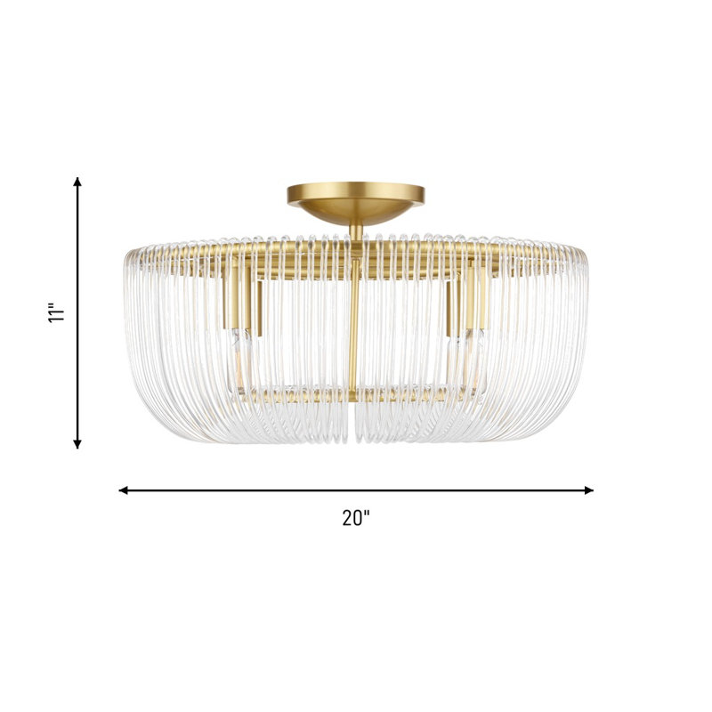 Dartmore Clear Glass Shade Flush Mount