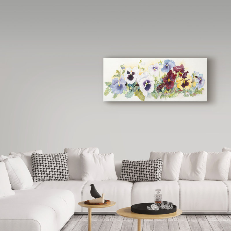 Deetra «Pansies on Parade», reproduction de peinture acrylique sur toile tendue, H 8 po x l 19 po x P 2 po
