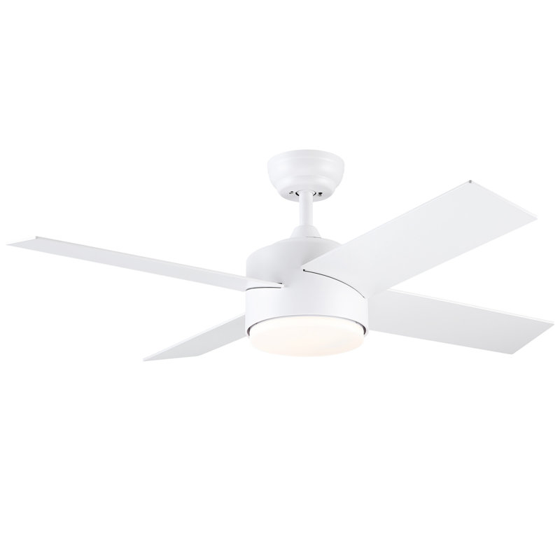 Ventilateur de plafond à DEL intégré 44 po avec pales en ABS blanc