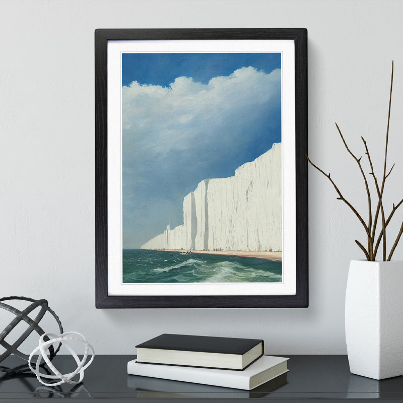 XV1022-5224X White Cliffs Of Dover Landscape - Single Picture Frame Print, Black Framed, 46cm H x 34cm W