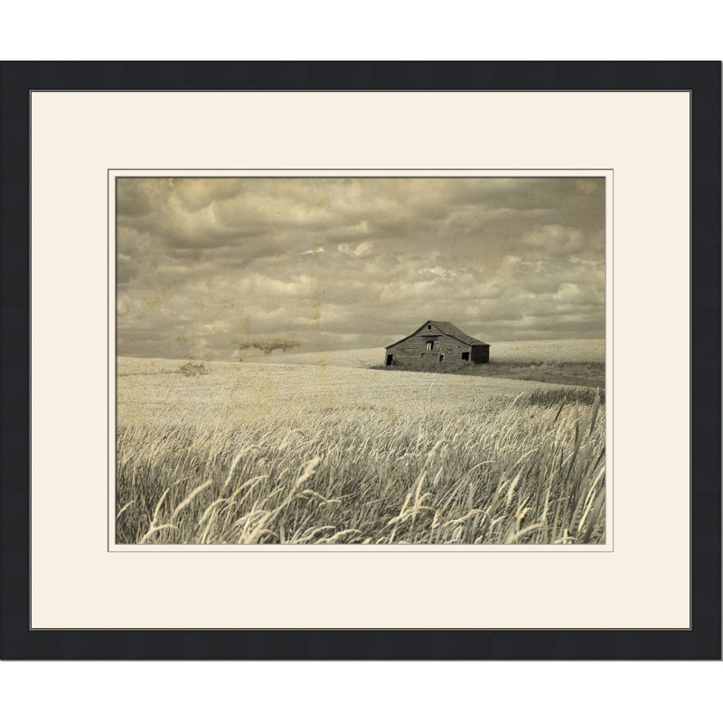 Barn and Field I - Photographie avec cadre photo sur papier