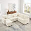 Canapé modulaire en L 97 po, 7 sièges, rangement, beige