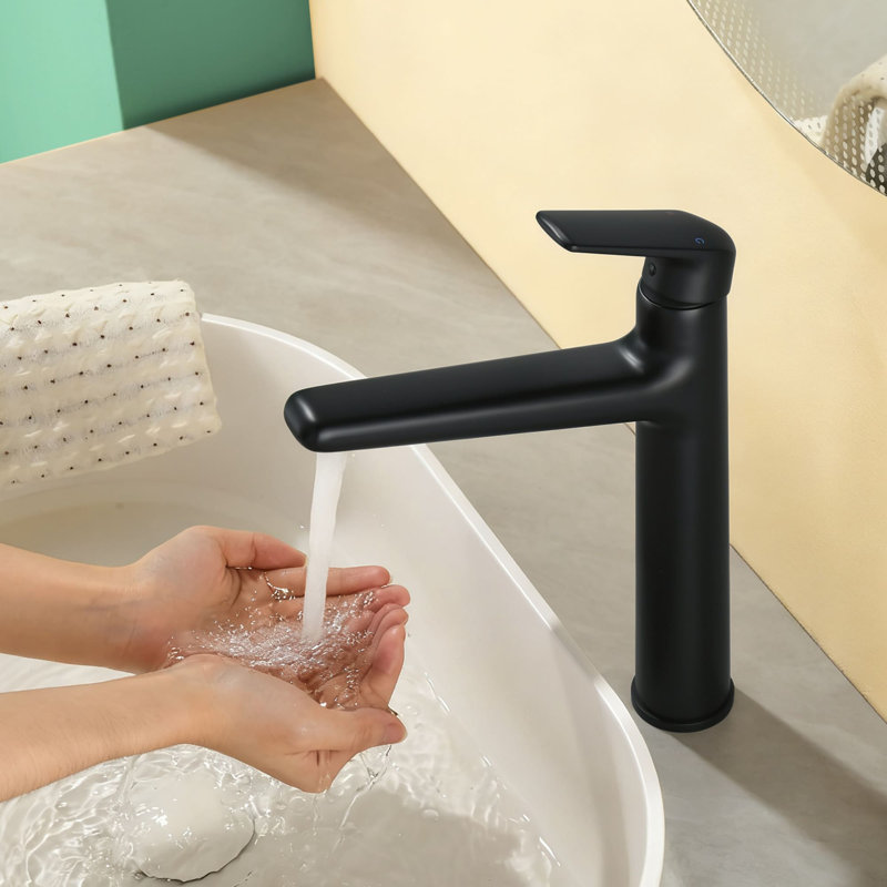Single Hole Bathroom Vessel Faucet With Drain Assembly Single Handle Bathroom Vessel Sink Faucets Modern Tall Bathroom Vanity Basin Taps With Valve