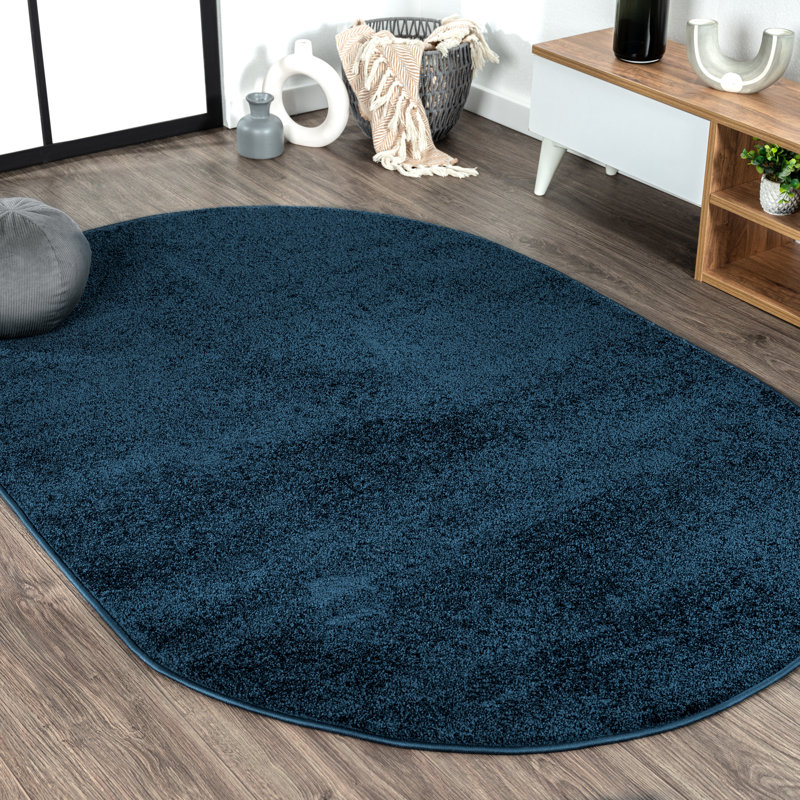 Tapis bleu marine Airids, Ovale 6 pi 2 po x 9 pi